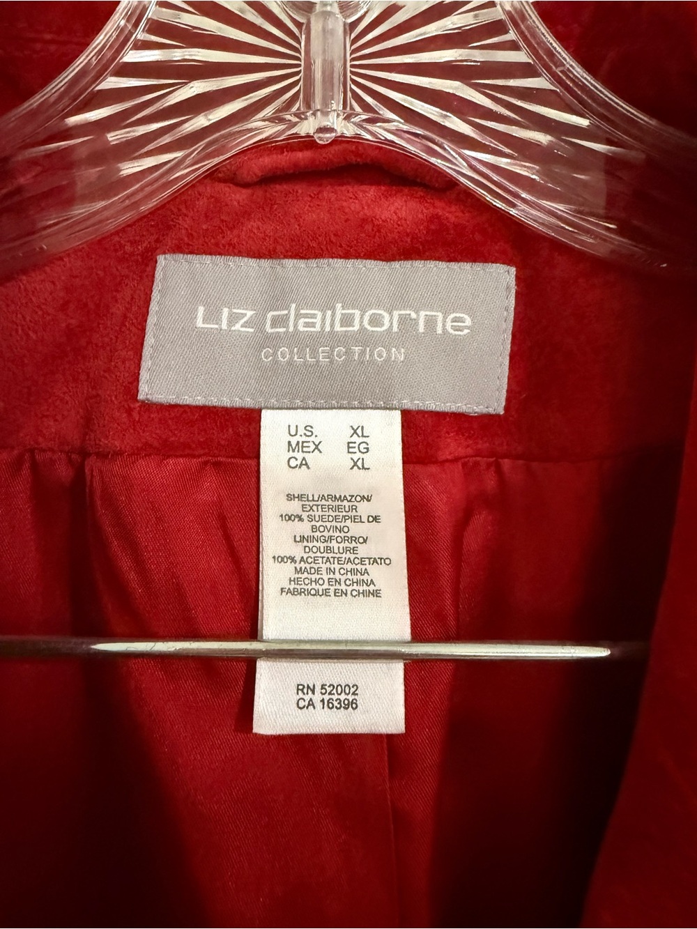 le chate Women’s Red Suede Blazer Jacket - Picture 4 of 13